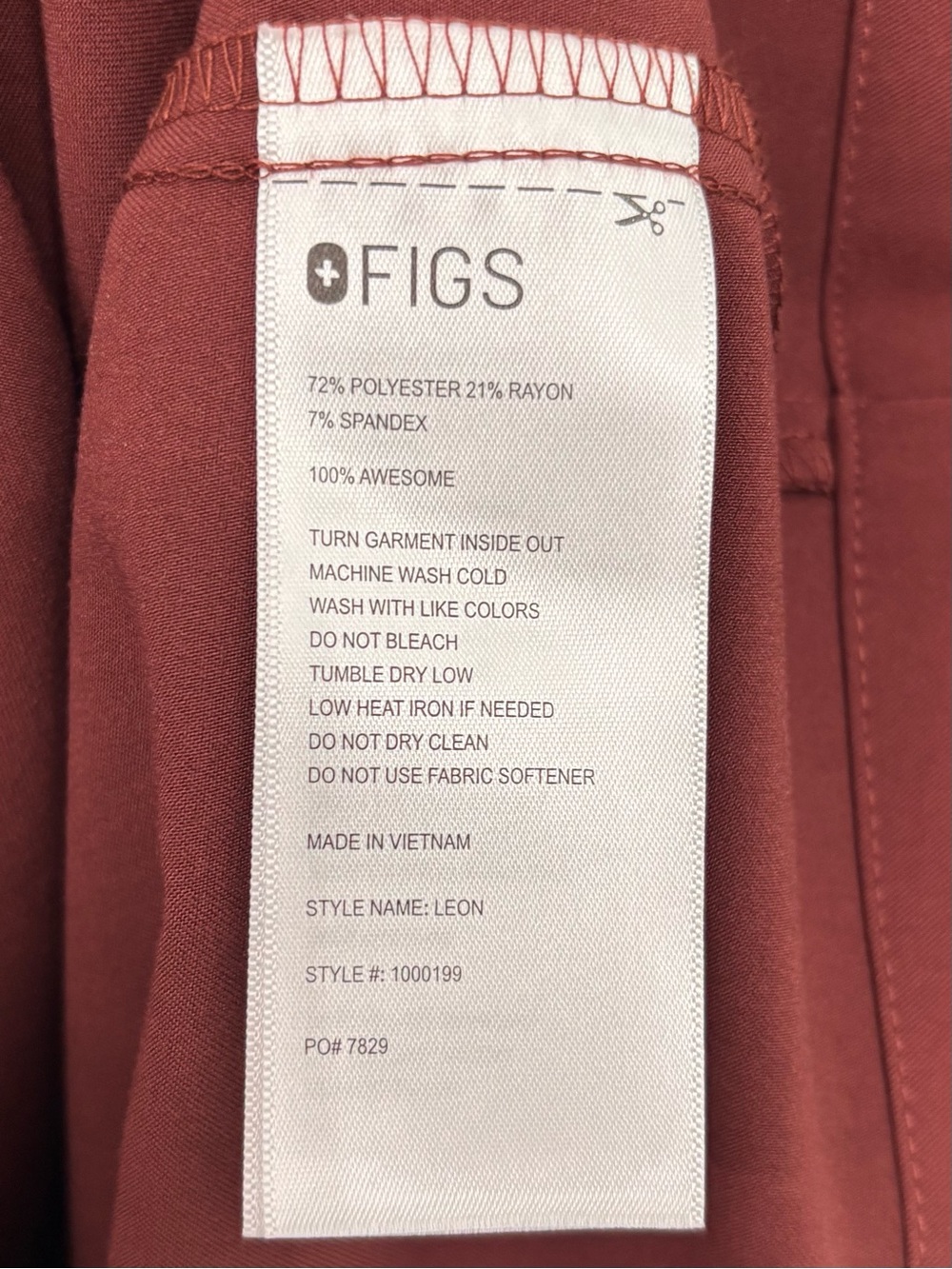 Figs Mens 4X Leon Three Pocket Scrub Top Burgundy Red Technical Collection 4XL - Picture 6 of 11